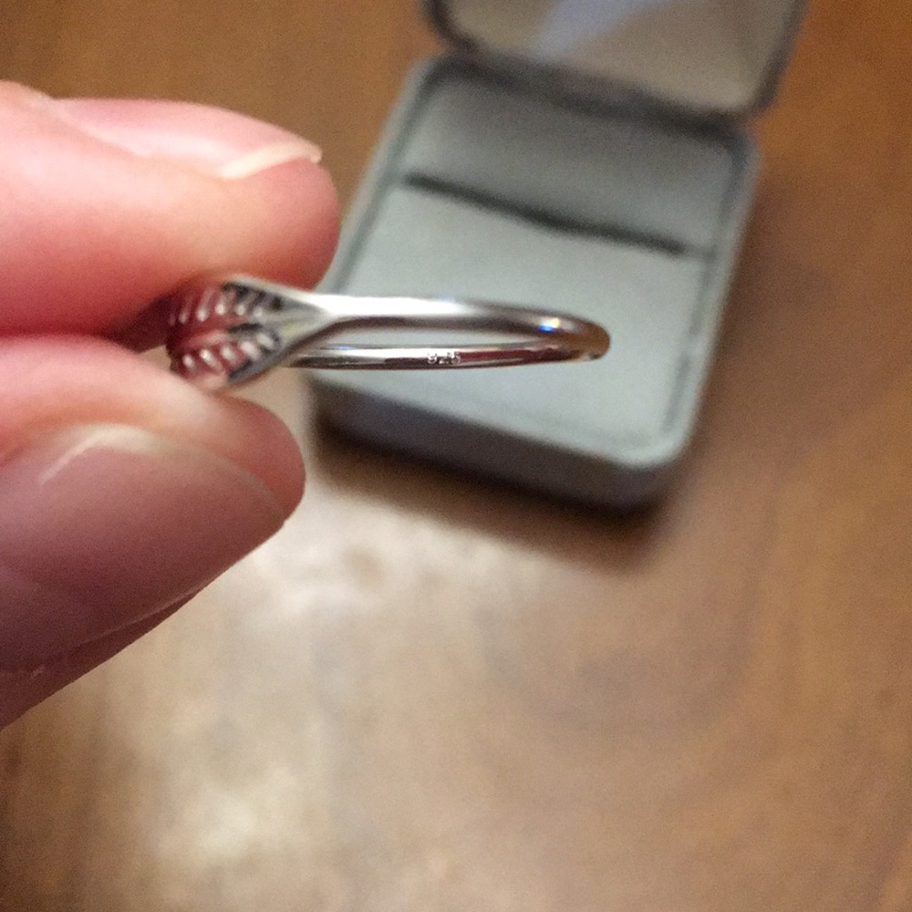 STERLING SILVER FEATHER RING - Picture 6 of 7